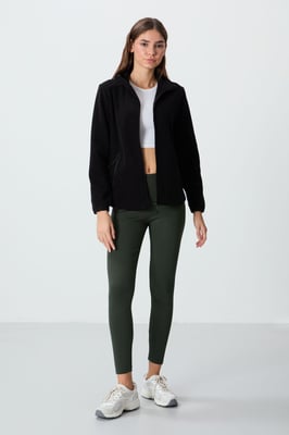 Damen Plüsch Zip-Front Sweatshirt