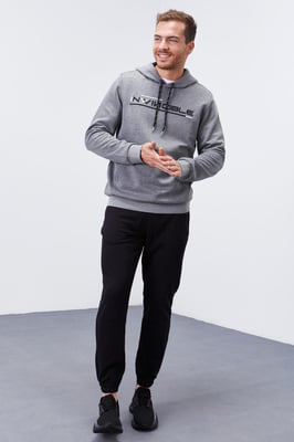Herren Kapuzensweatshirt mit Druck und Tasche