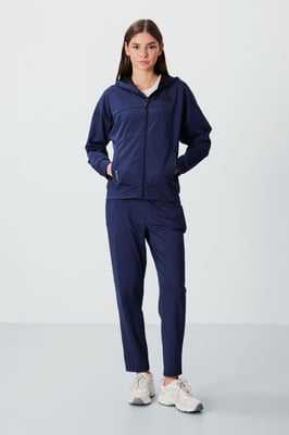 Damen Kapuzen-Zip Sweatshirt und Hose Set