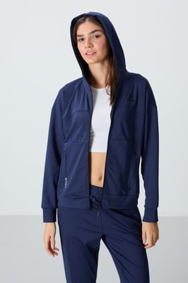 Damen Kapuzen-Zip Sweatshirt und Hose Set