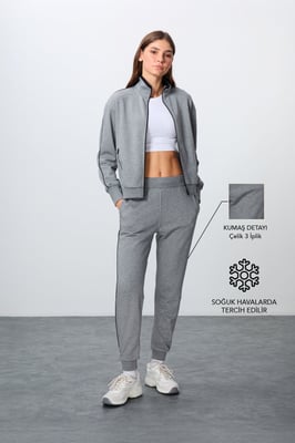 Oversized Zip-Kragen Sweatshirt und Pant Set