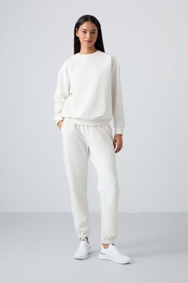 Oversized Sweatshirt und Hose mit elastischem Bund Set