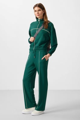 Oversized Zip-Kragen Trainingsanzug-Set