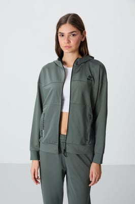 Damen Kapuzen-Zip-Pullover- und Hosen-Set