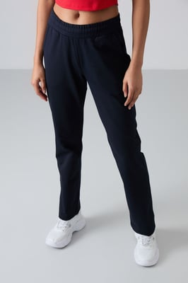 Damen Fleece-Sweatpants mit geradem Bein