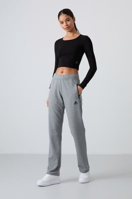 Damen gerade geschnittene Fleece-Sweatpants