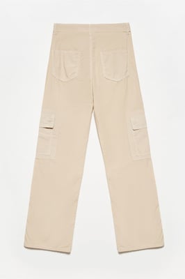 Hochtaillierte Baumwoll-Popeline Gerade-Pants