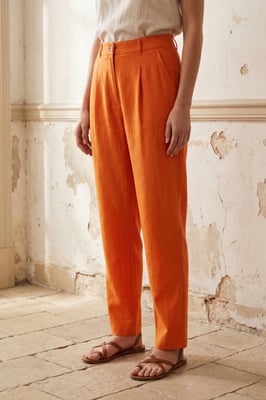 Hochtaillierte gerade Crepe-Hosen