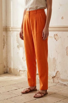 Hochtaillierte gerade Crepe-Hosen