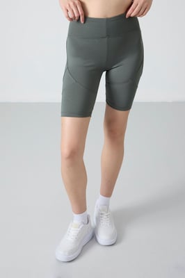 Kurze hochtaillierte Strickleggings