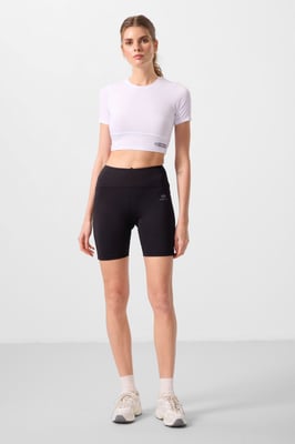 Kurze Hochbund-Sportleggings
