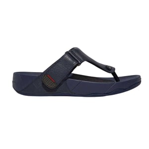 FitFlop - Sandalen für Herren, Leder, Zehentrenner, Flach (Marine)