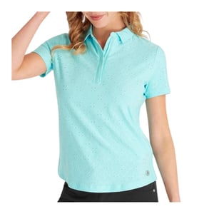 Calvin Klein - Poloshirt für Damen, Emblem (Aquablau)