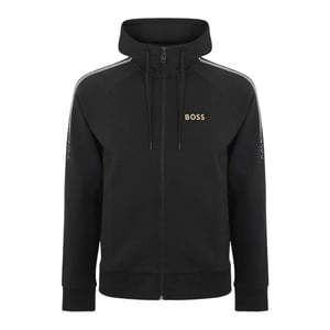 Boss - Hoodie mit durchgehendem Reißverschluss für Herren, Regulär (Schwarz)