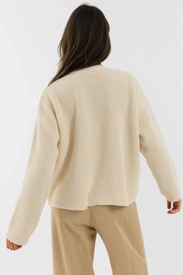 V-Ausschnitt Geknöpfter Oversized Cardigan