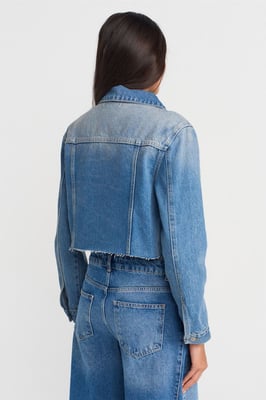 Damen verkürzte Jeansjacke