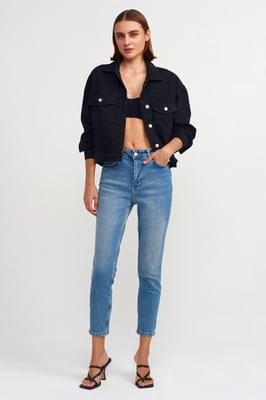 Damen High-Waist Slim Straight Jeans