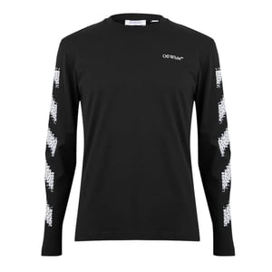 Off White - T-Shirt für Herren, Rundhalsausschnitt, Regulär (Schwarz/Weiß)