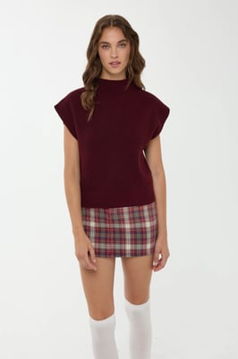 Halb-Stehkragen Strickpullover