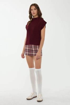 Halb-Stehkragen Strickpullover