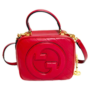 Kleine Gucci Blondie Henkeltasche aus burgunderrotem Kalbsleder