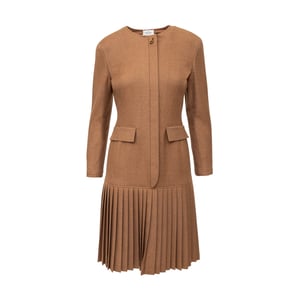 Valentino Boutique Plissiertes Wollkleid – 90er