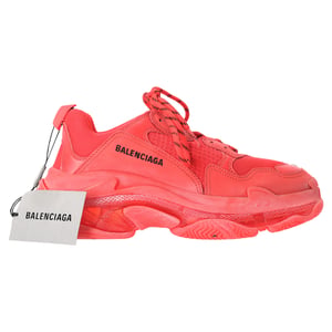 Balenciaga Triple S Sneaker mit transparenter Sohle aus rotem Polyester