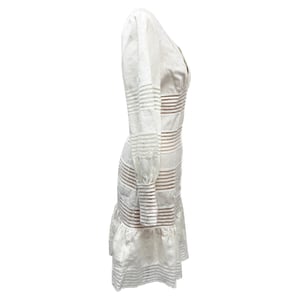 Zimmermann – Minikleid mit Häkelbesatz aus weißem Leinen