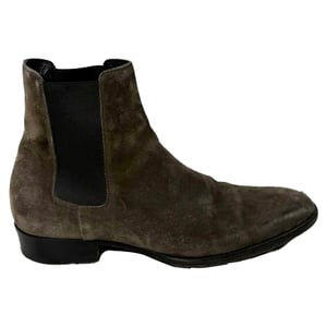 Saint Laurent Wyatt Chelsea-Stiefeletten aus braunem Wildleder