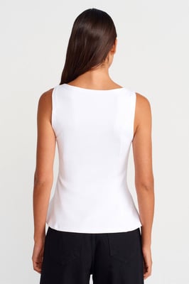 Taillierte ärmellose Peplum-Bluse