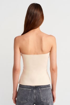 Trägerlose Slim-Fit Bandeau-Bluse