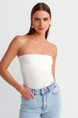 Trägerlose Bodycon Bandeau-Bluse