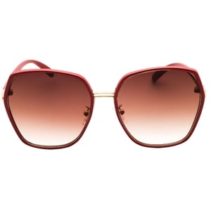 Guess Sonnenbrille Mit Braun-weißem Farbverlauf Und Glänzend Roten Gläsern