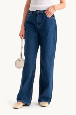 Hochtaillierte Superweite Jeans