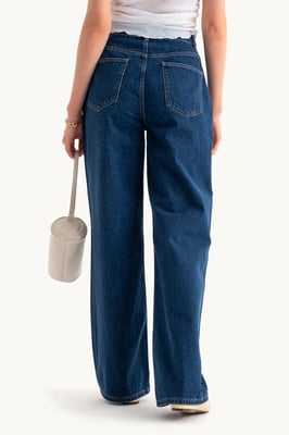 Hochtaillierte Superweite Jeans