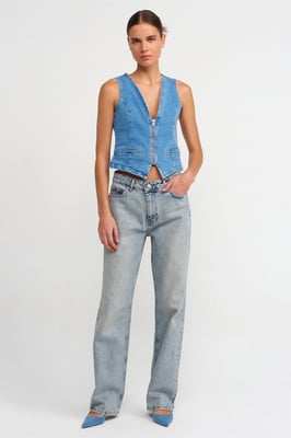 Damen Low-Waist Straight Leg Jeans