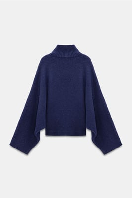 Übergroßer gerippter Rollkragenpullover