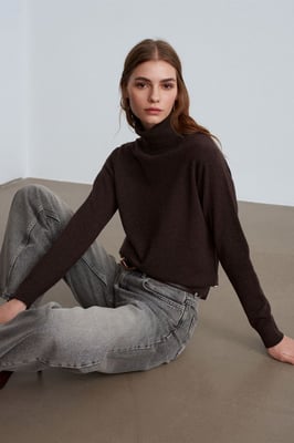 Damen Kaschmir Rollkragenpullover