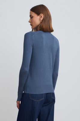 Damen Rollkragen Strickpullover mit Knöpfen