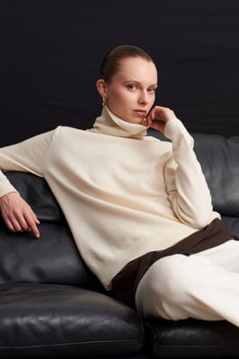 Damen-Kaschmir-Rollkragenpullover