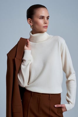 Damen-Kaschmir-Rollkragenpullover