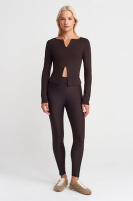 Hochgeschnittene Skinny-Leggings mit Reißverschlussdetails