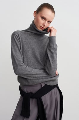 Damen Cashmere Rollkragenpullover