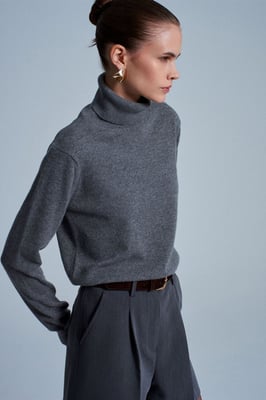 Damen Cashmere Rollkragenpullover