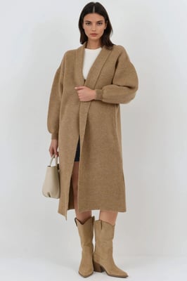 Langer Strickwaren-Cardigan
