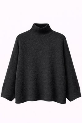 Übergroßer gerippter Rollkragenpullover