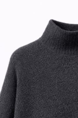 Übergroßer gerippter Rollkragenpullover