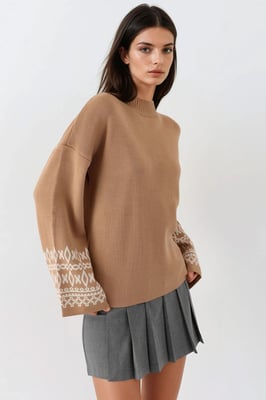 Crewneck-Jacquard-Strickpullover