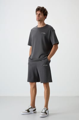 Oversized Kurzarm-T-Shirt und Shorts-Set