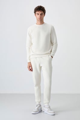 Herren Sweatshirt- und Hose-Set aus Baumwolle-Polyester-Fleece